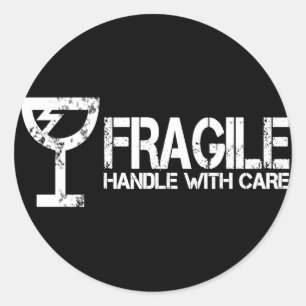 fragiel ronde sticker