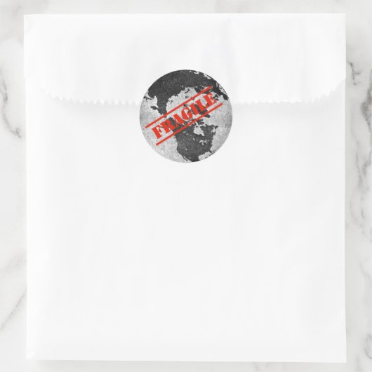 Fragiel Ronde Sticker (Tas)