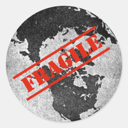 Fragiel Ronde Sticker (Voorkant)