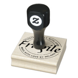 Fragiele Elegante Script Circle Tekst & Inkpad Rubberstempel