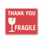 Fragiele handgreep met het ontwerp van het verzend sticker (Voorkant)