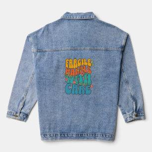 Fragiele handgreep met zorg Geestelijke Gezondheid Denim Jacket