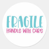 Fragiele handgreep met zorg - Small Business Stick Ronde Sticker (Voorkant)