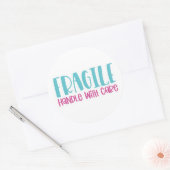Fragiele handgreep met zorg - Small Business Stick Ronde Sticker (Envelop)