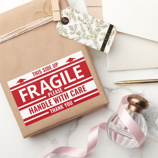 Fragiele Label Rode Pijlen Verzending Waarschuwing (Geschenken)