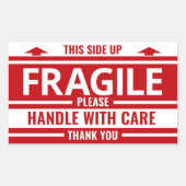 Fragiele Label Rode Pijlen Verzending Waarschuwing (Voorkant)