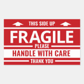 Fragiele Label Rode Verzending Waarschuwing Sticke (Voorkant)