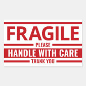 Fragiele Label Rood Wit Verzending Waarschuwing St (Voorkant)