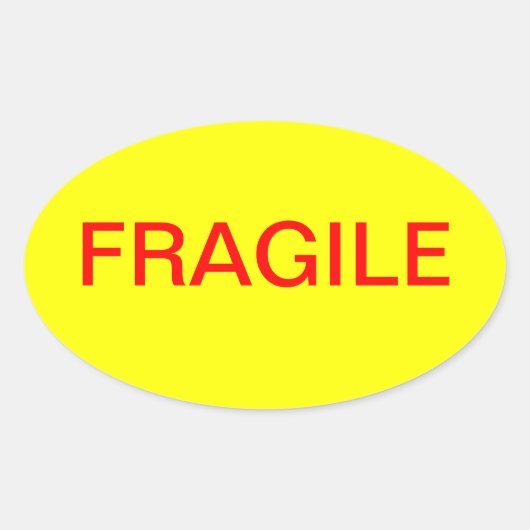 Fragiele ovale Sticker (Voorkant)