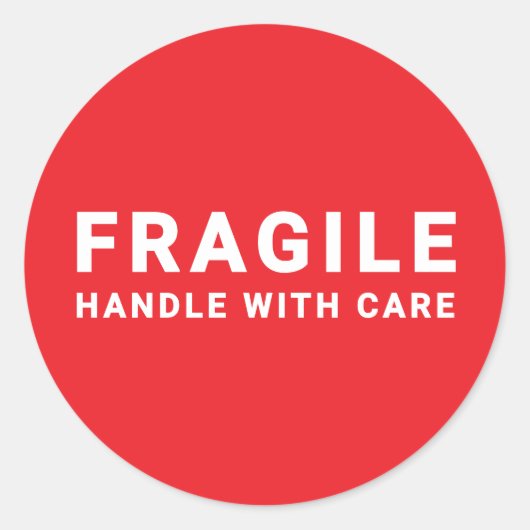 Fragiele Sticker | Omgaan met Care Red (Voorkant)