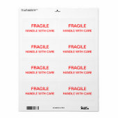 Fragiele Verpakking & het Verplaatsen Etiket (Full Sheet)