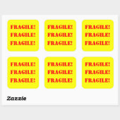 Fragiele vierkante Strickers Sticker (Vel)