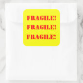 Fragiele vierkante Strickers Sticker (Tas)