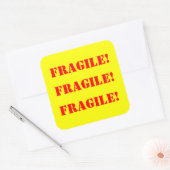 Fragiele vierkante Strickers Vierkante Sticker (Envelop)