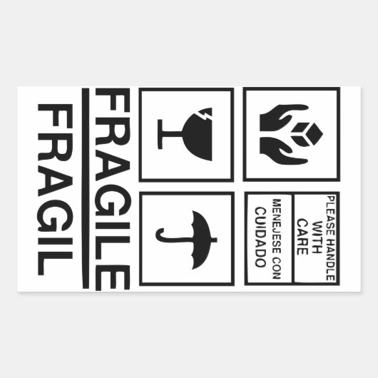 Fragiele waarschuwende sticker (Voorkant)
