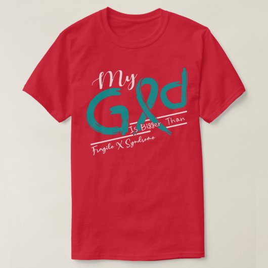 Fragiele X-syndroom Bewustzijn Mijn God is sterker T-shirt (Design voorkant)