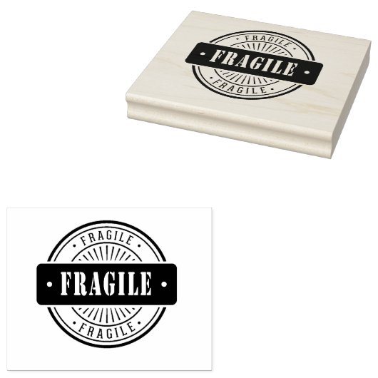 Fragile 4x5 rubberstempel (Gestempeld)