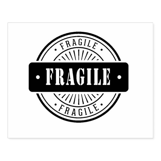 Fragile 4x5 rubberstempel (Afrduk)