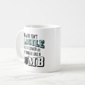 Fragile als een bomb koffiemok (Voorkant links)