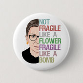 Fragile als een Bomb RBG Ronde Button 5,7 Cm (Voorkant)