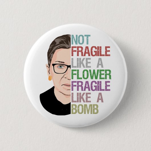 Fragile als een Bomb RBG Ronde Button 5,7 Cm (Voorkant)