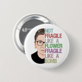 Fragile als een Bomb RBG Ronde Button 5,7 Cm (Voorkant /achterkant)