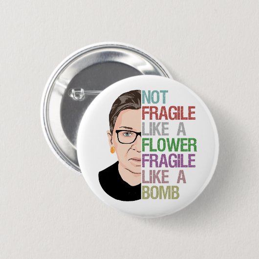 Fragile als een Bomb RBG Ronde Button 5,7 Cm (Voorkant /achterkant)