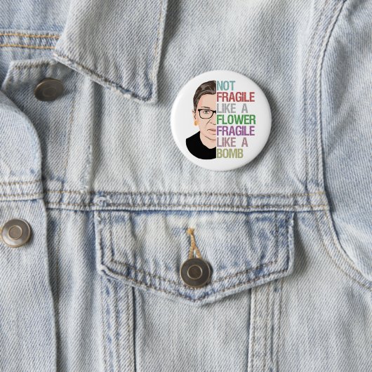Fragile als een Bomb RBG Ronde Button 5,7 Cm (In situ)