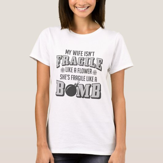 Fragile als een bomb t-shirt (Voorkant)