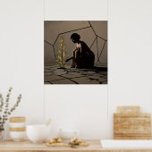 Fragile Bloom – Solarpunk Hergroei Poster (Keuken)