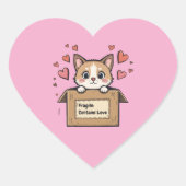 Fragile: Contains Love Hart Sticker (Voorkant)