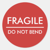 Fragile / Geen rode, vette kogels buigen Ronde Sticker (Voorkant)