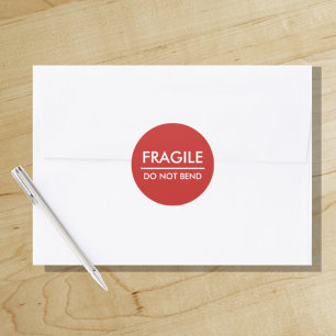Fragile / Geen rode, vette kogels buigen Ronde Sticker