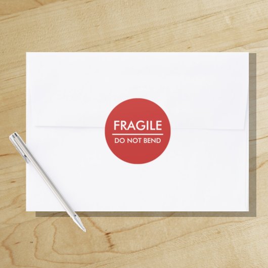 Fragile / Geen rode, vette kogels buigen Ronde Sticker