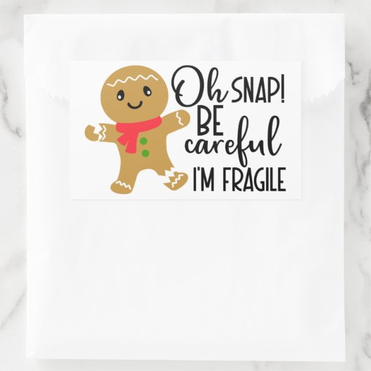 Fragile Gingersnap Rechthoekige Sticker (Tas)