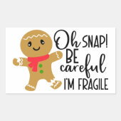 Fragile Gingersnap Rechthoekige Sticker (Voorkant)
