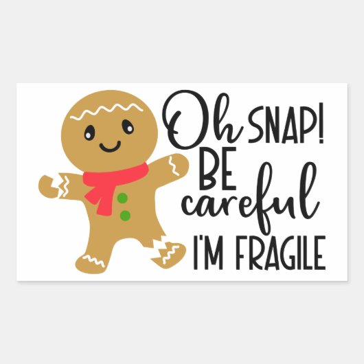 Fragile Gingersnap Rechthoekige Sticker (Voorkant)