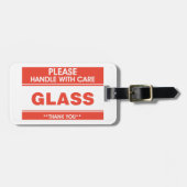 Fragile Glass Handle With Care Warning Bagagelabel (Voorkant horizontaal)