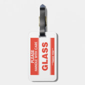 Fragile Glass Handle With Care Warning Bagagelabel (Achterkant verticaal)