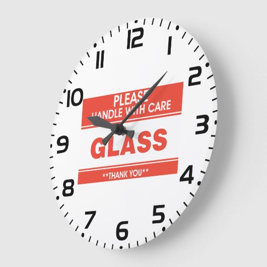 Fragile Glass Handle With Care Warning Grote Klok (Hoek)