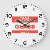 Fragile Glass Handle With Care Warning Grote Klok (Voorkant)