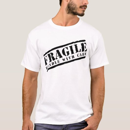 Fragile handgreep met ontwerp van de zorg t-shirt (Voorkant)