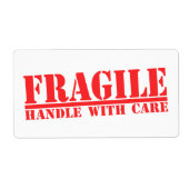 Fragile handgreep met rode tekst voor verzendlabel (Voorkant)