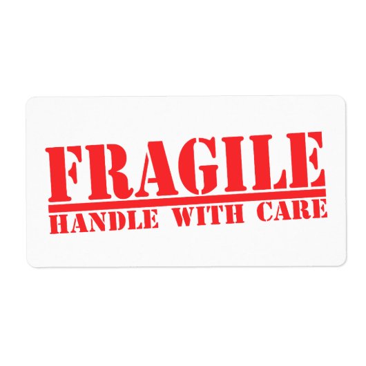 Fragile handgreep met rode tekst voor verzendlabel (Voorkant)