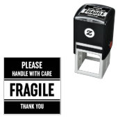 Fragile handgreep met rubberen riem met waarschuwi zelfinktende stempel (In situ)