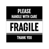 Fragile handgreep met rubberen riem met waarschuwi zelfinktende stempel (Design)