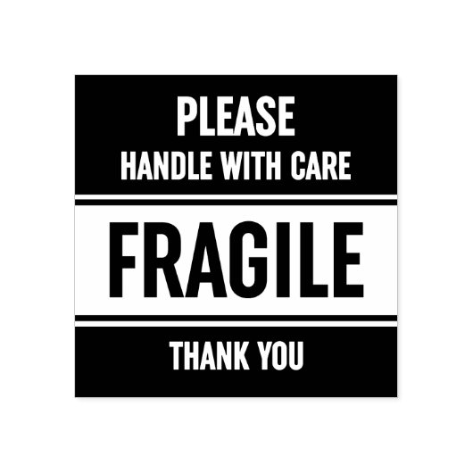 Fragile handgreep met waarschuwing rubberstempel (Afrduk)