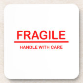 Fragile handgreep met zorg bier onderzetter (Voorkant)