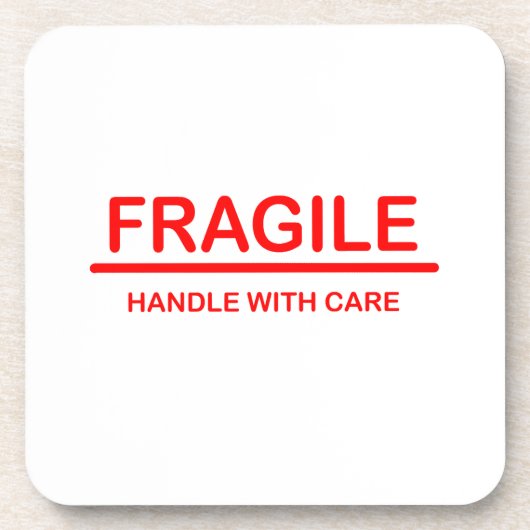 Fragile handgreep met zorg bier onderzetter (Voorkant)