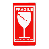 Fragile handgreep met zorg etiket (Voorkant)